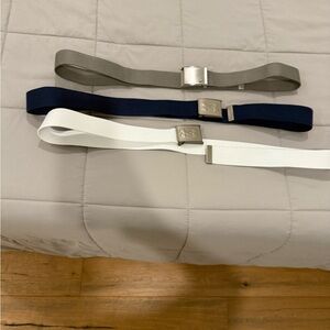 3 Pack Under Armour Men's Belt Trio - Silver, Blue, White